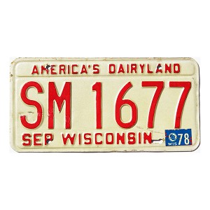 1978 Wisconsin License Plate #SM1677