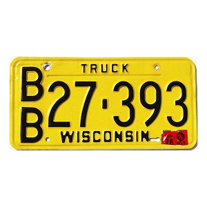 1978 Wisconsin Truck License Plate #BB27393
