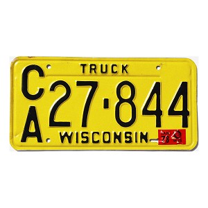 1978 Wisconsin Truck License Plate #CA27944