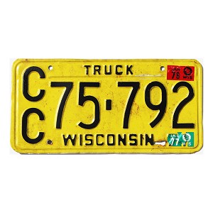 1978 Wisconsin Truck License Plate #CC75792