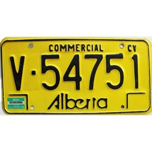 1979 Alberta Commercial License Plate #V54751
