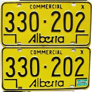 1979 Alberta Commercial License Plates Pair #330202