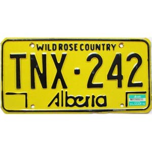 1979 Alberta License Plate #TNX242