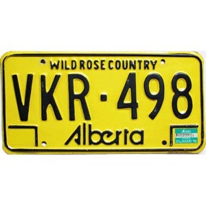 1979 Alberta License Plate #VKR498