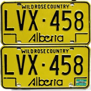 1979 Alberta License Plates Pair #LVX458