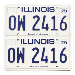 1979 Illinois License Plates Pair #OW2416