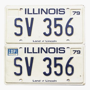 1979 Illinois License Plates Pair #SV356