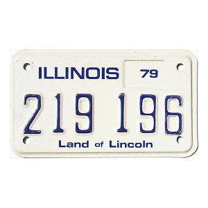 1979 Illinois Motorcycle License Plate #219196