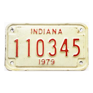 1979 Indiana Motorcycle License Plate #110345