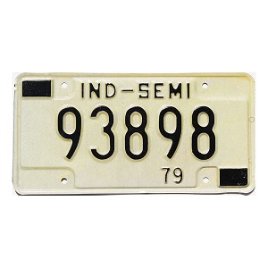 1979 Indiana Semi License Plate #93898