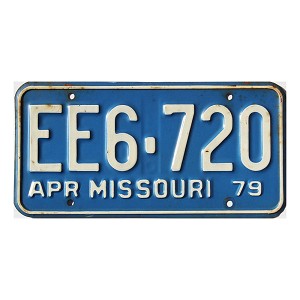 1979 Missouri License Plate #EE6720