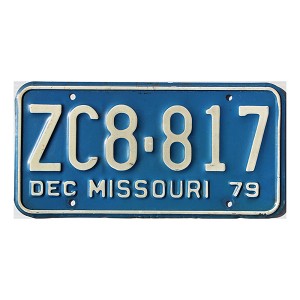 1979 Missouri License Plate #ZC8817