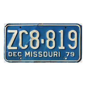 1979 Missouri License Plate #ZC8819