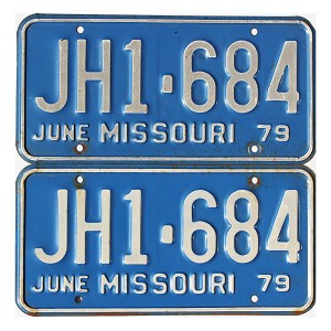 1979 Missouri License Plates Pair #JH1684