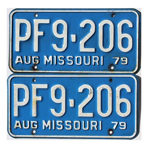 1979 Missouri License Plates Pair #PF9206