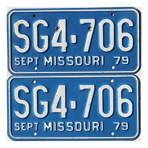 1979 Missouri License Plates Pair #SG4706