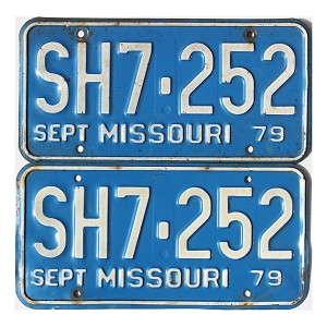 1979 Missouri License Plates Pair #SH7252