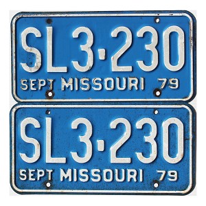 1979 Missouri License Plates Pair #SL3230