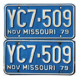 1979 Missouri License Plates Pair #YC7509