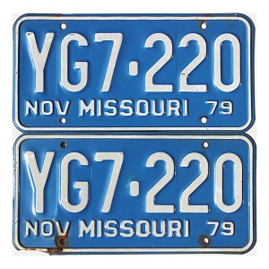 1979 Missouri License Plates Pair #YG7220
