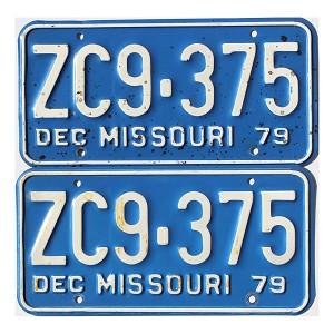1979 Missouri License Plates Pair #ZC9375
