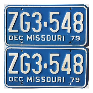 1979 Missouri License Plates Pair #ZG3548