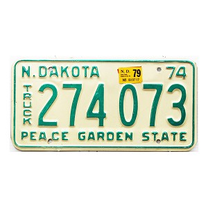 1979 North Dakota Truck License Plate #274073