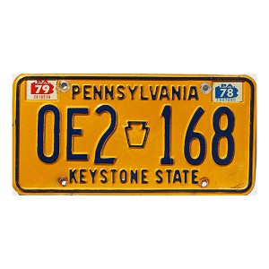 1979 Pennsylvania License Plate #0E2168