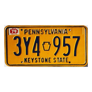 1979 Pennsylvania License Plate #3Y4957
