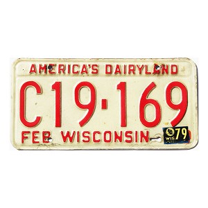 1979 Wisconsin License Plate #C19169