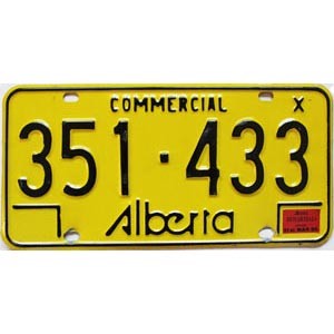 1980 Alberta Commercial License Plate #351433