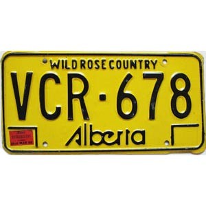 1980 Alberta License Plate #VCR678