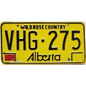 1980 Alberta License Plate #VHG275