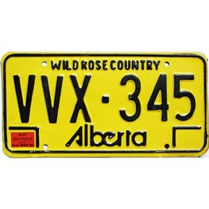 1980 Alberta License Plate #VVX345