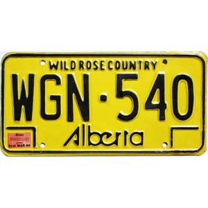 1980 Alberta License Plate #WGN540