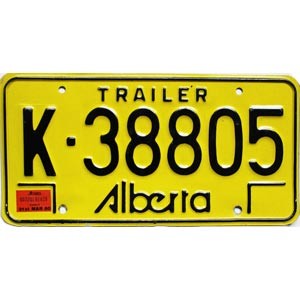 1980 Alberta Trailer License Plate #K38805