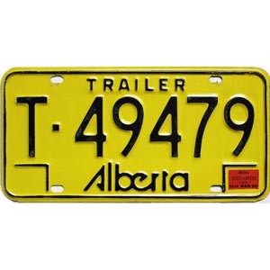 1980 Alberta Trailer License Plate #T49479