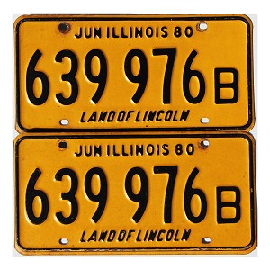 1980 Illinois Truck License Plates Pair #639976B