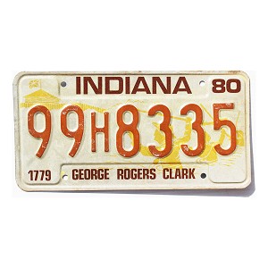 1980 Indiana License Plate #99H8335