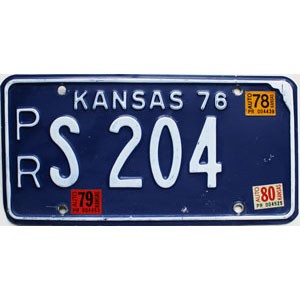 1980 Kansas License Plate #S204
