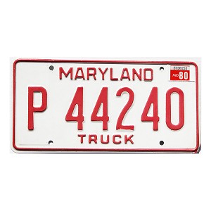 1980 Maryland Truck License Plate #P44240