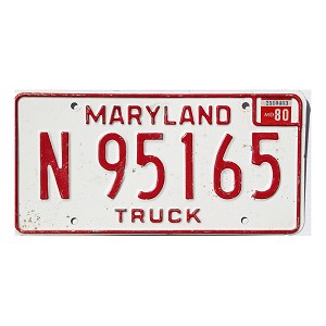 1980 Maryland Truck License Plate #N95165