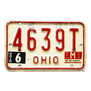 1980 Ohio Motorcycle License Plate #4639T