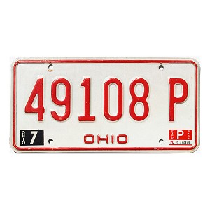 1980 Ohio License Plate #49108P