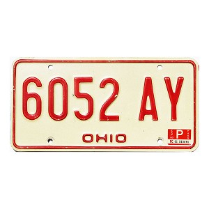 1980 Ohio License Plate #6052AY
