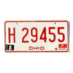 1980 Ohio License Plate #H29455