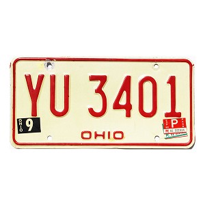 1980 Ohio License Plate #YU3401