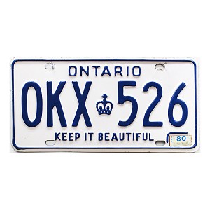 1980 Ontario License Plate #OKX526