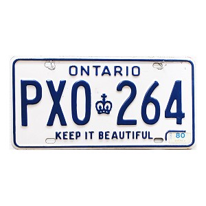1980 Ontario License Plate #PXO264
