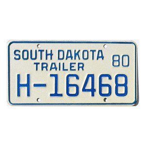 1980 South Dakota House Trailer License Plate #H16468